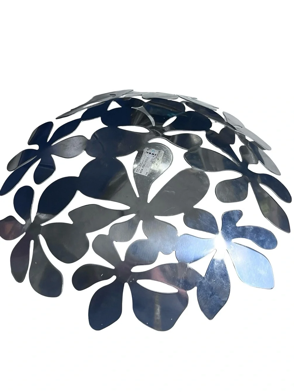 IKEA Stockholm Stainless Steel Leaf Bowl 17” Monika Mulder Fruit Cutout Silver